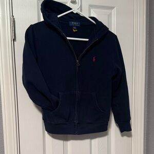 Polo by Ralph Lauren Dark Blue Classic Hoodie. Boys 10/12. Clean, no stains.